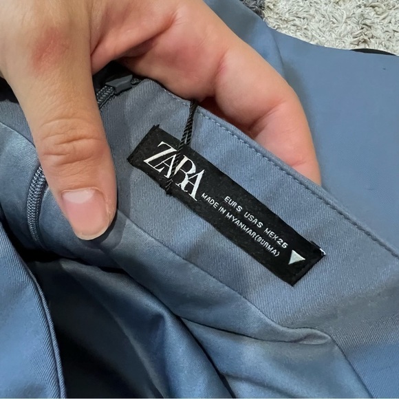 Zara Blue Ruched Mini Skirt - Picture 10 of 13